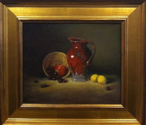 Red Pitcher and Lemons