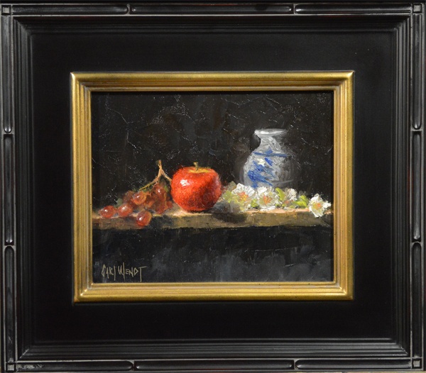 Still Life with Apple and Grapes