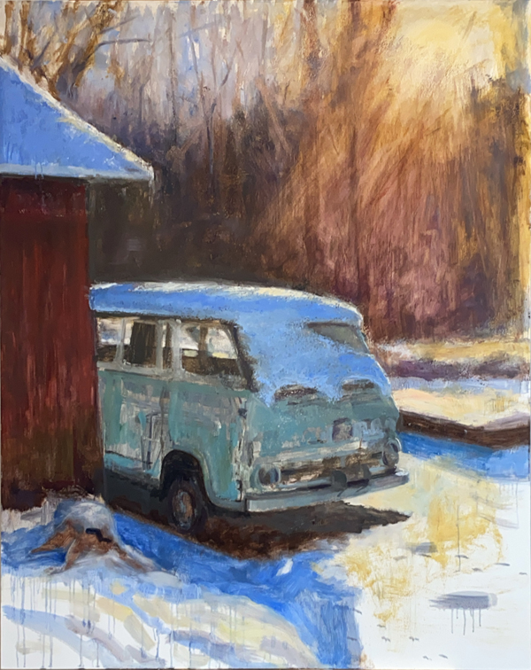 Current painting on the easel: Better Days Behind